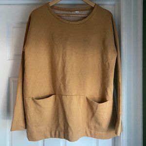 yellow ochre fleece tunic pockets